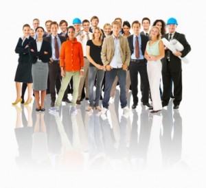 muchas personas en sus roles profesionales